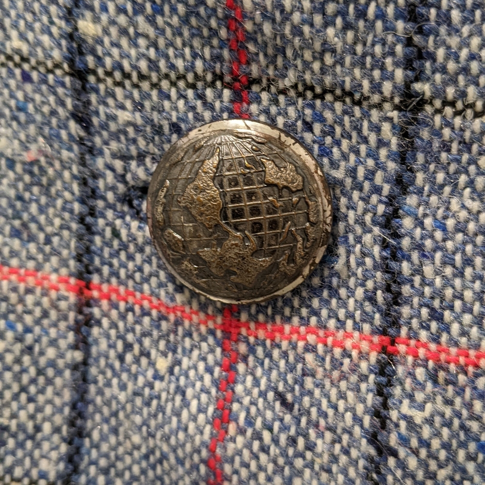 Vintage Blue and Red Plaid Women's Jacket - Picture 8 of 8